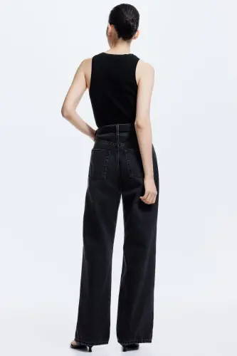 Wide High Jeans-Soluk siyah - 6