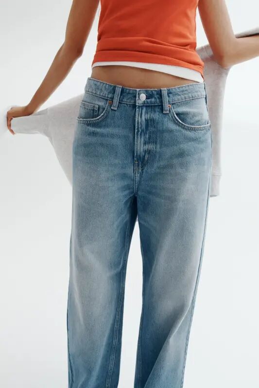 Wide High Waist Jeans - Kot mavisi - H&M