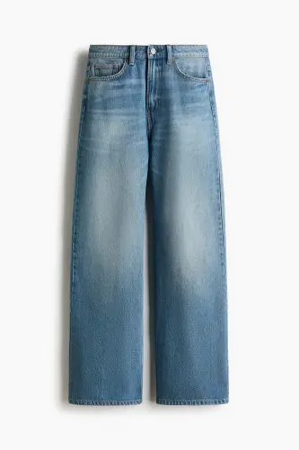 Wide High Waist Jeans - Kot mavisi - 3