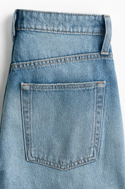Wide High Waist Jeans - Kot mavisi - 5