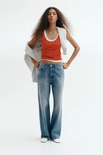 Wide High Waist Jeans - Kot mavisi - H&M (1)