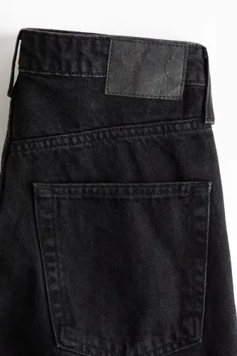 Wide High Waist Jeans - Kot siyahı - 6