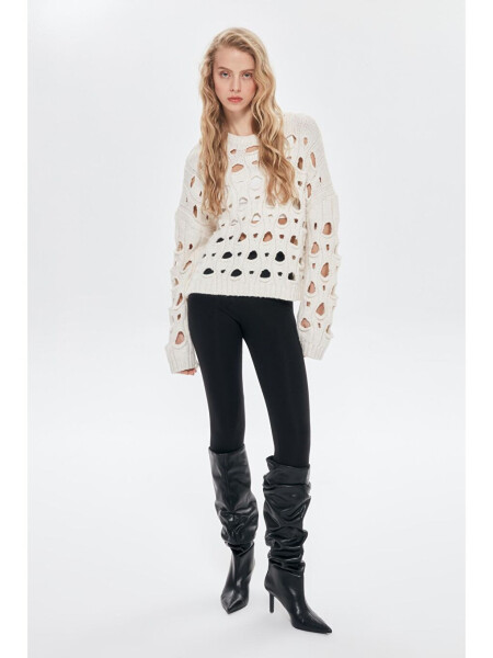 Wide Knit Jumper Cream-Ecru - 1