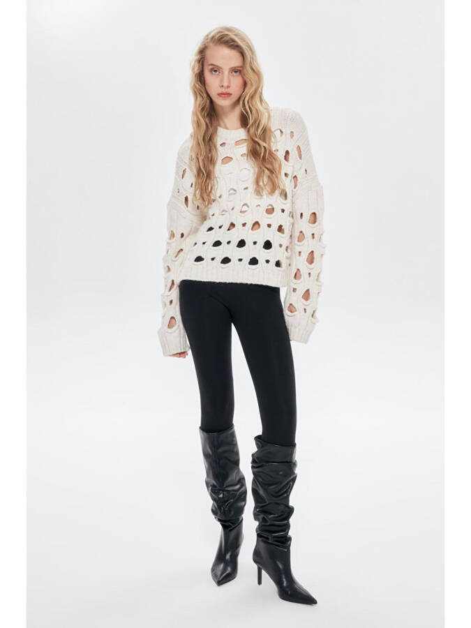 Wide Knit Jumper Cream-Ecru - 1