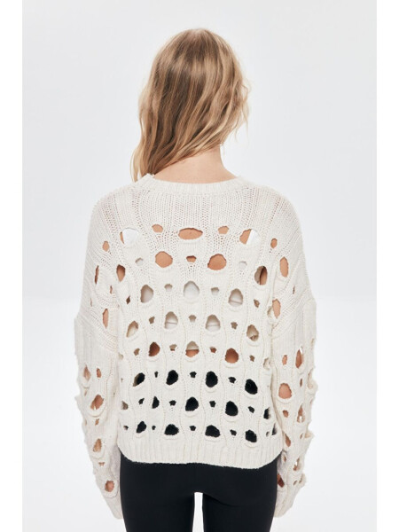 Wide Knit Jumper Cream-Ecru - 5