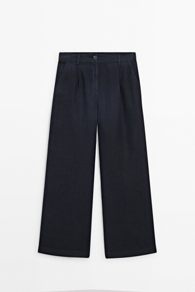 Wide leg, 100% linen stretch pants. - 5