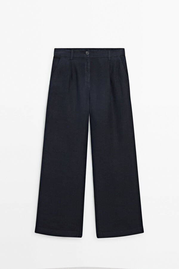 Wide leg, 100% linen stretch pants. - 5