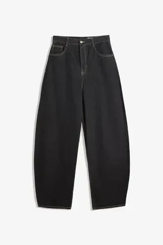 Wide leg barrel jean - Black - 6