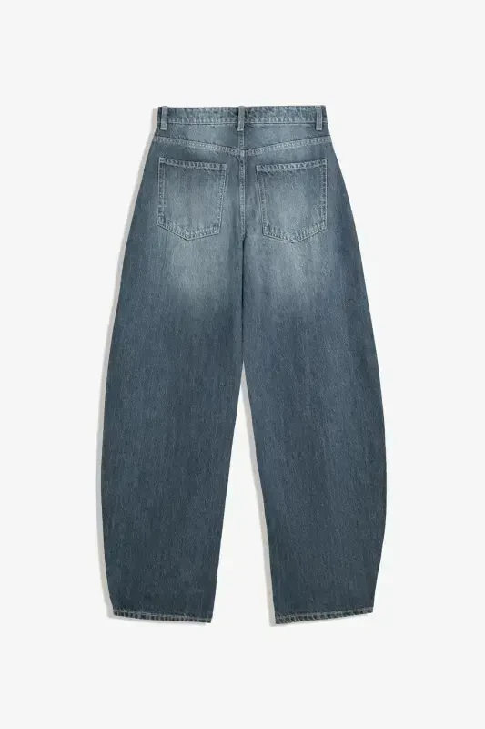 Wide leg barrel jean-Blue - 2