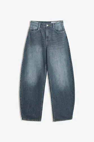 Wide leg barrel jean-Blue - 3