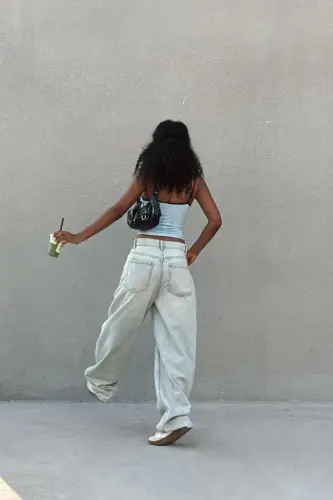 Wide leg barrel jeans - 6