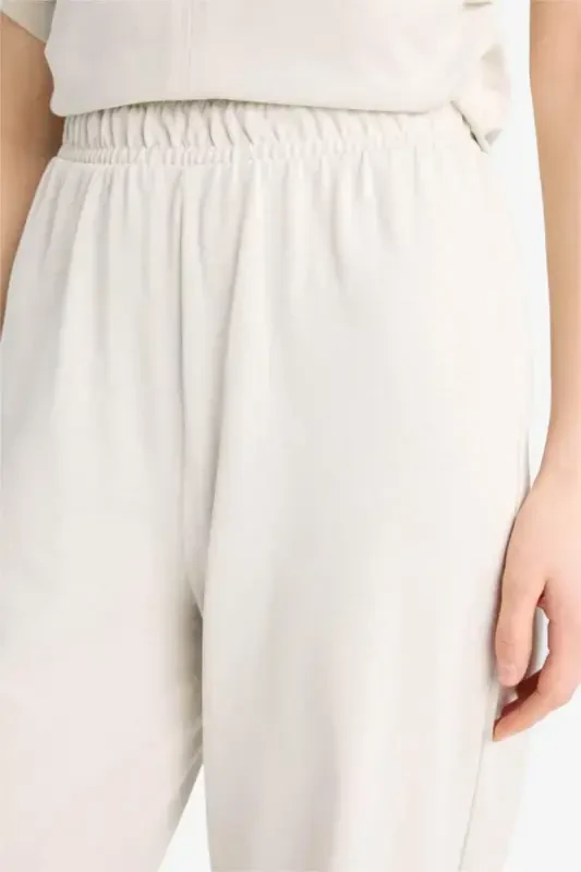 Wide Leg Basic Прямые Широкие Брюки Premium - Камень - 5