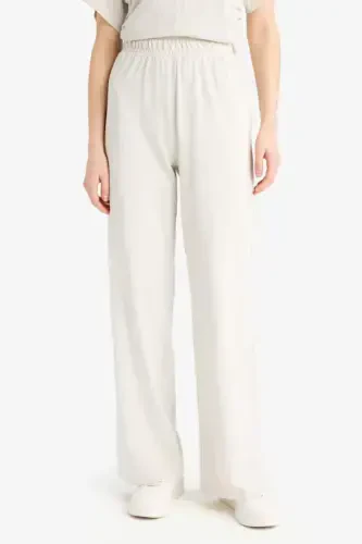 Wide Leg Basic Straight Wide Leg Premium Pants-Stone - 4