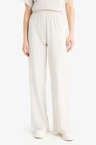 Wide Leg Basic Toʻgʻri Keng Oyoqli Premium Shim-Tosh - 4