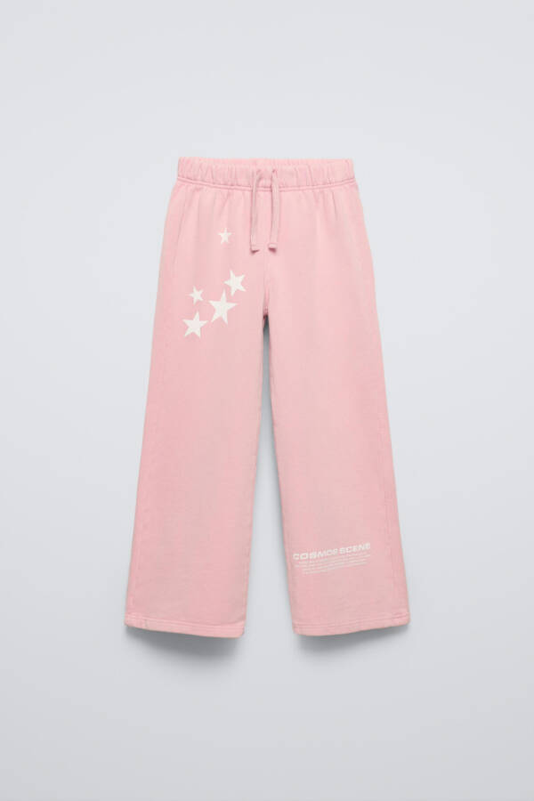 WIDE LEG COTTON PANTS-Pink - 1