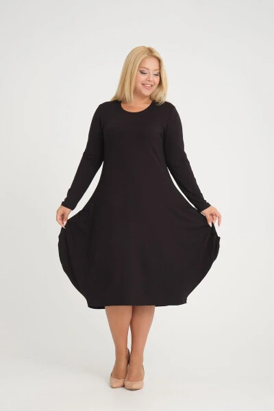 Wide Leg Dress Viscose Fabric Plus Size - SERRA BÜYÜK BEDEN (1)