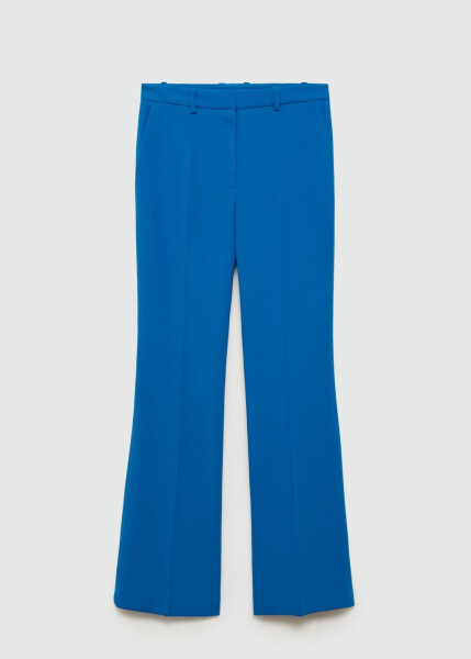 Wide-leg fabric pants - Blue - 1