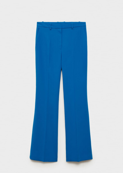 Wide-leg fabric pants - Blue - 6