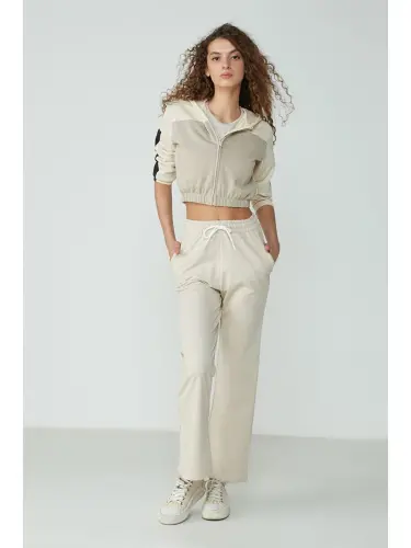 Wide Leg Flared Sweatpants 736 Stone-Beige - LC WAIKIKI (1)