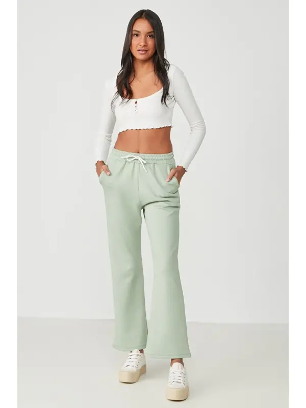 Wide Leg İspanyol Paça Eşofman Altı 804 Fıstık Yeşil-Yeşil - LC WAIKIKI