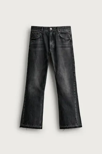 WIDE LEG JEANS-Charcoal 