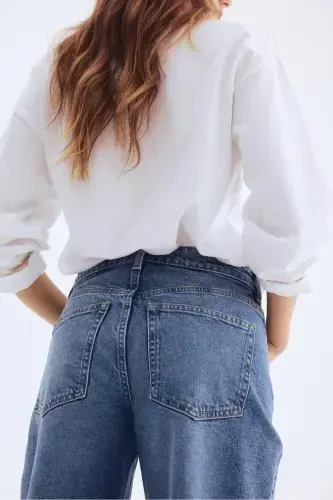 Wide Leg Jeans-Denim blue - 3