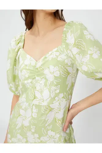 Wide Leg Jumpsuit Balloon Sleeve Long Guipure - 5