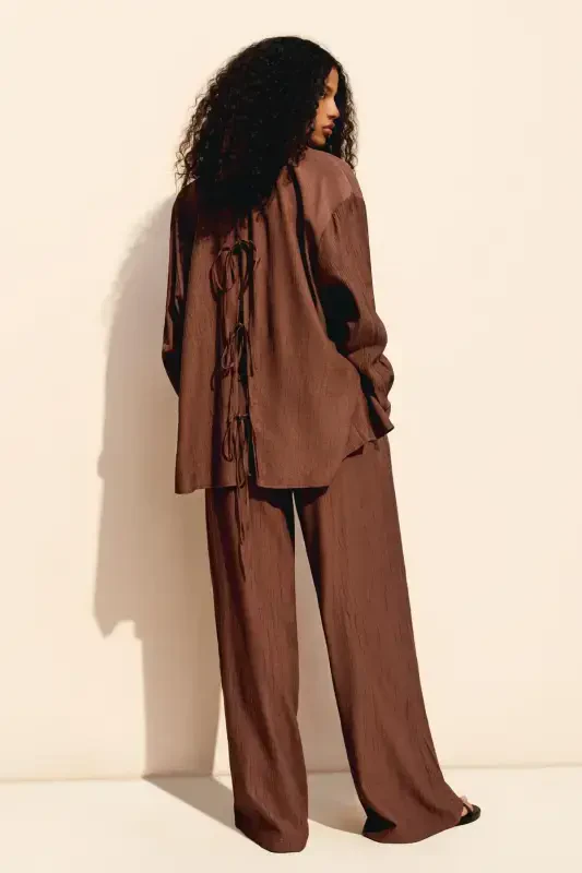 Wide leg lace-up pants - 3