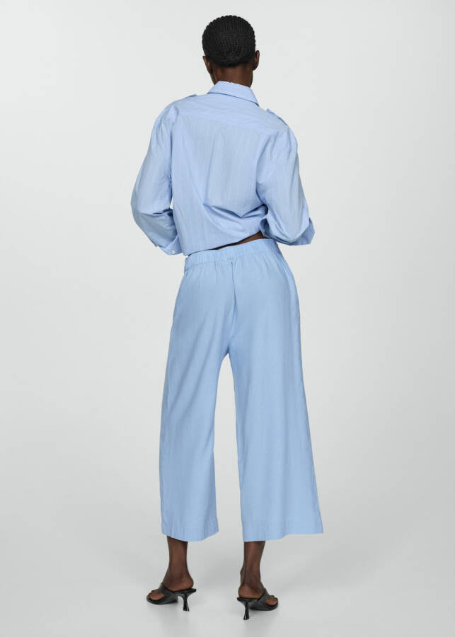 Wide-leg linen pants - Sky Blue - 3