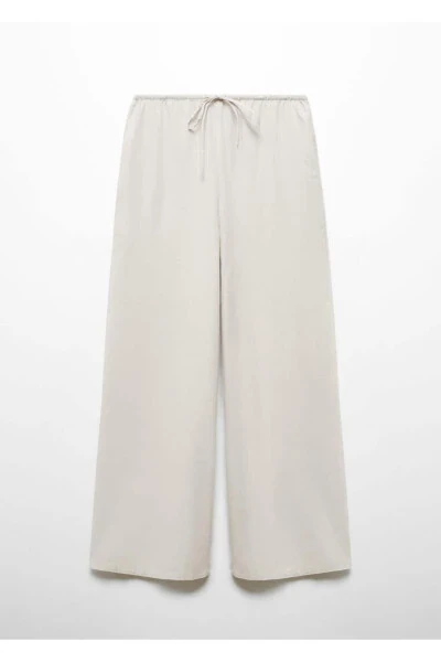 Wide leg linen trousers - 3