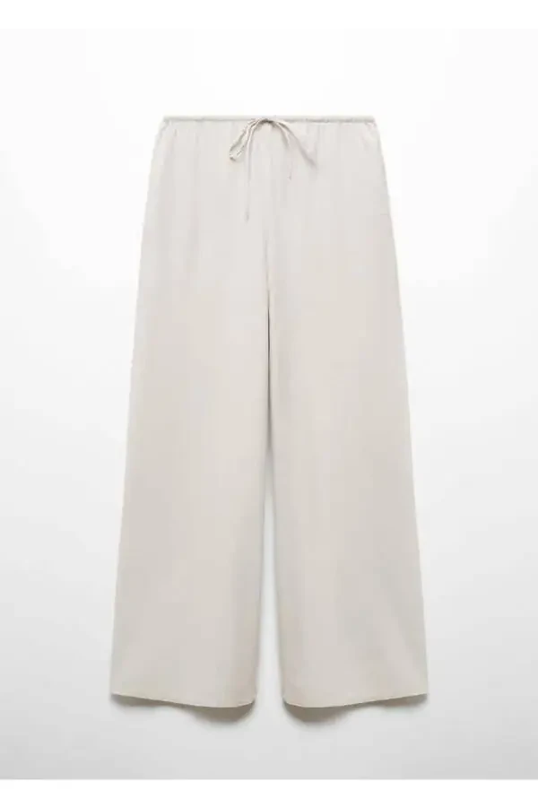 Wide leg linen trousers - 3