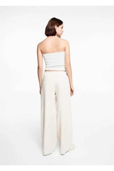Wide leg linen trousers - 4