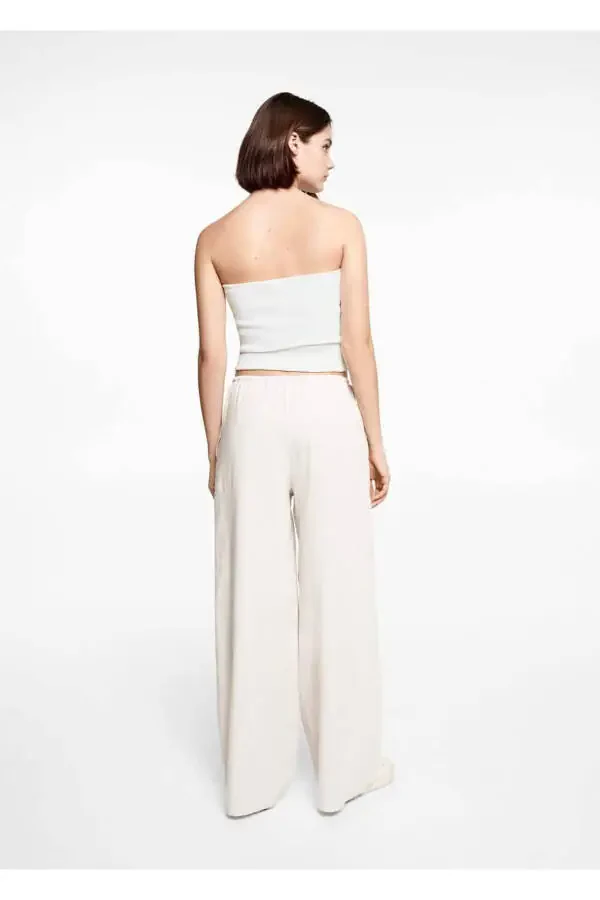 Wide leg linen trousers - 4