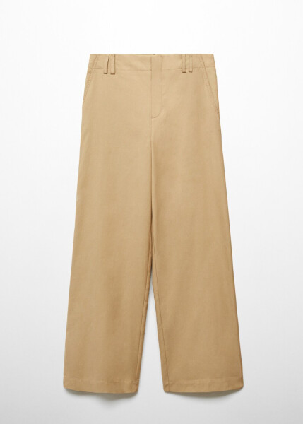 Wide Leg Lyocell Trousers - 1