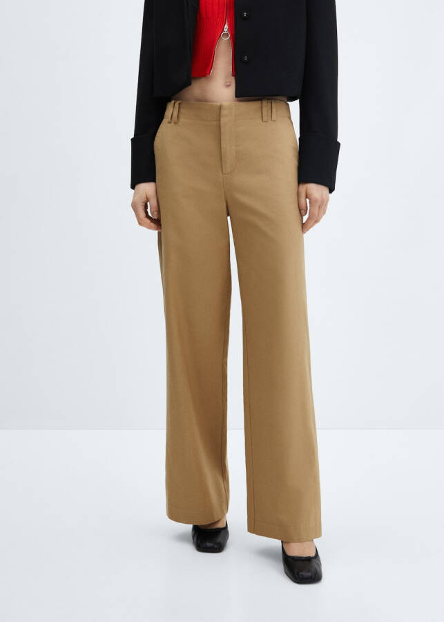 Wide Leg Lyocell Trousers - 6