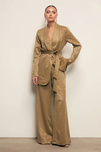 Wide Leg Pants - KHAKI 