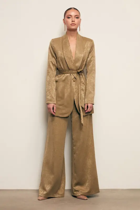 Wide Leg Pants - KHAKI - 2