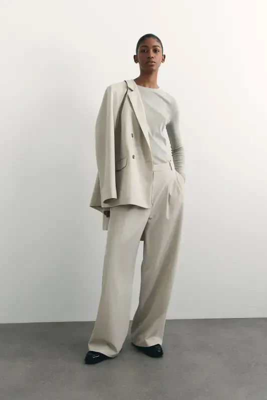 Wide Leg Pants-Light earth tone - 3