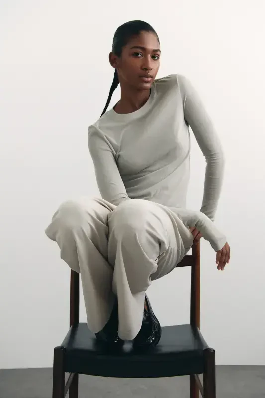 Wide Leg Pants-Light earth tone - 4