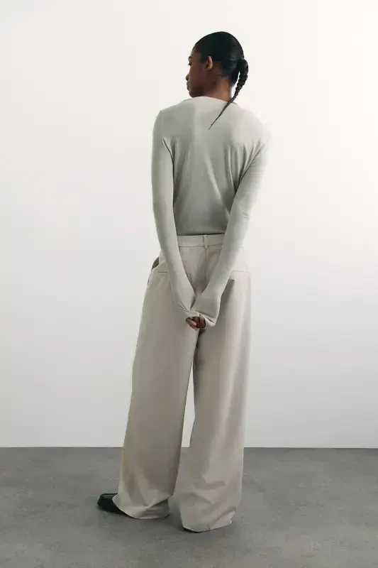Wide Leg Pants-Light earth tone - 6