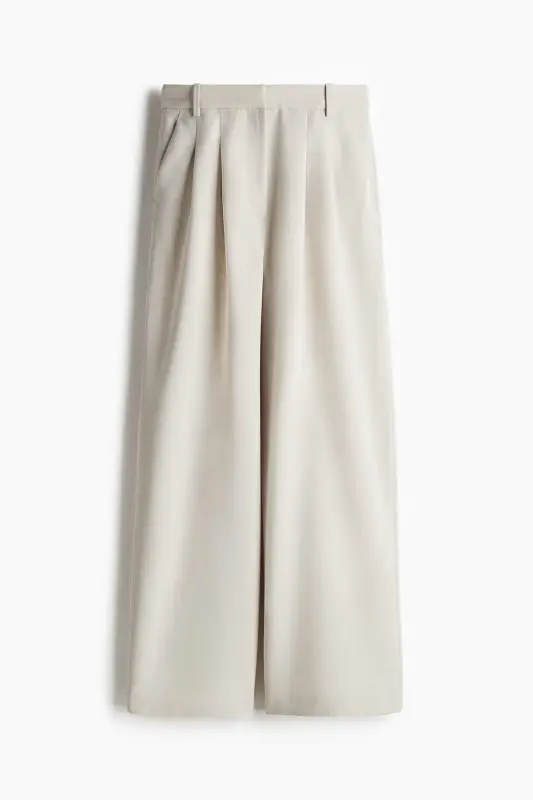 Wide Leg Pants-Light earth tone - H&M