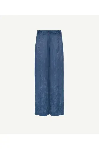 Wide Leg Pants-NAVY BLUE - 4