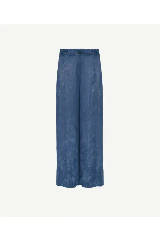 Wide Leg Pants-NAVY BLUE - 4