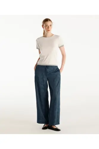 Wide Leg Pants-NAVY BLUE - 1