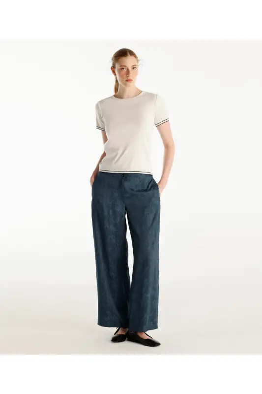Wide Leg Pants-NAVY BLUE - 1