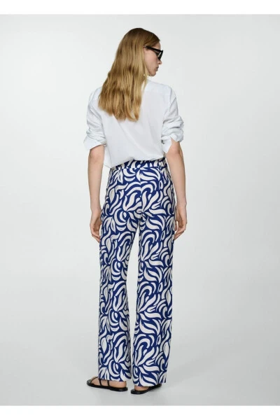 Wide-leg pants with brushstroke pattern - 4