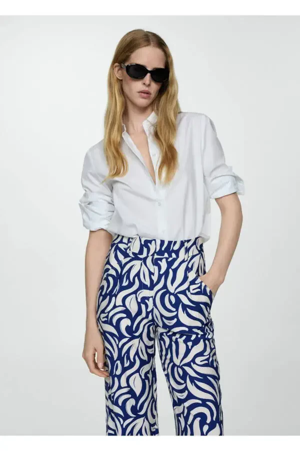 Wide-leg pants with brushstroke pattern - 5