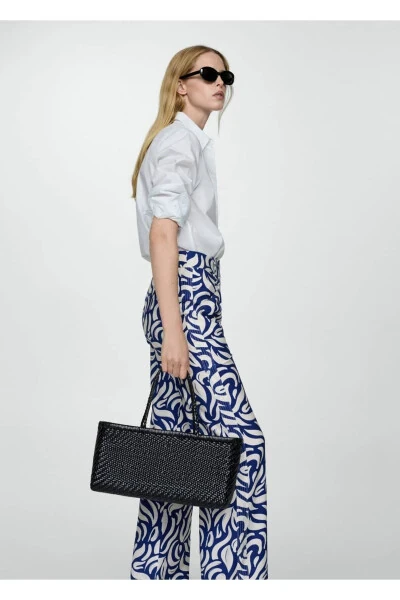 Wide-leg pants with brushstroke pattern - 6