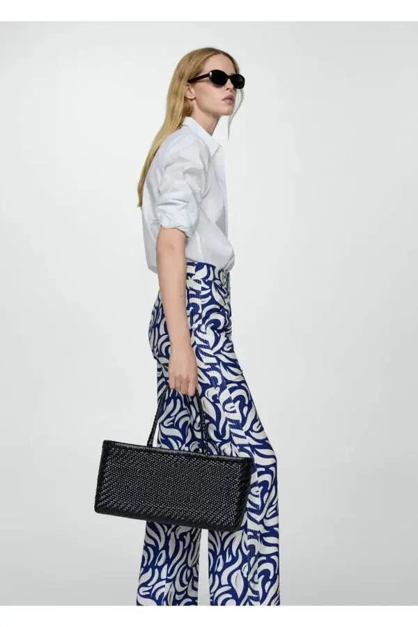 Wide-leg pants with brushstroke pattern - 6