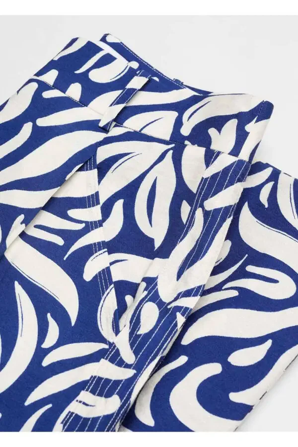 Wide-leg pants with brushstroke pattern - 7